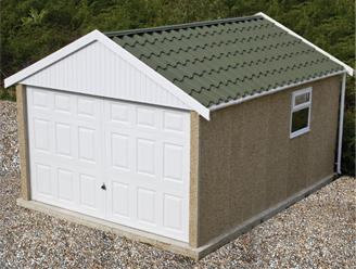 Broadway Concrete Garage with Apex Roof by Leofric