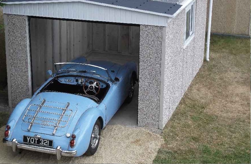 Concrete Garages Fairford with sports car